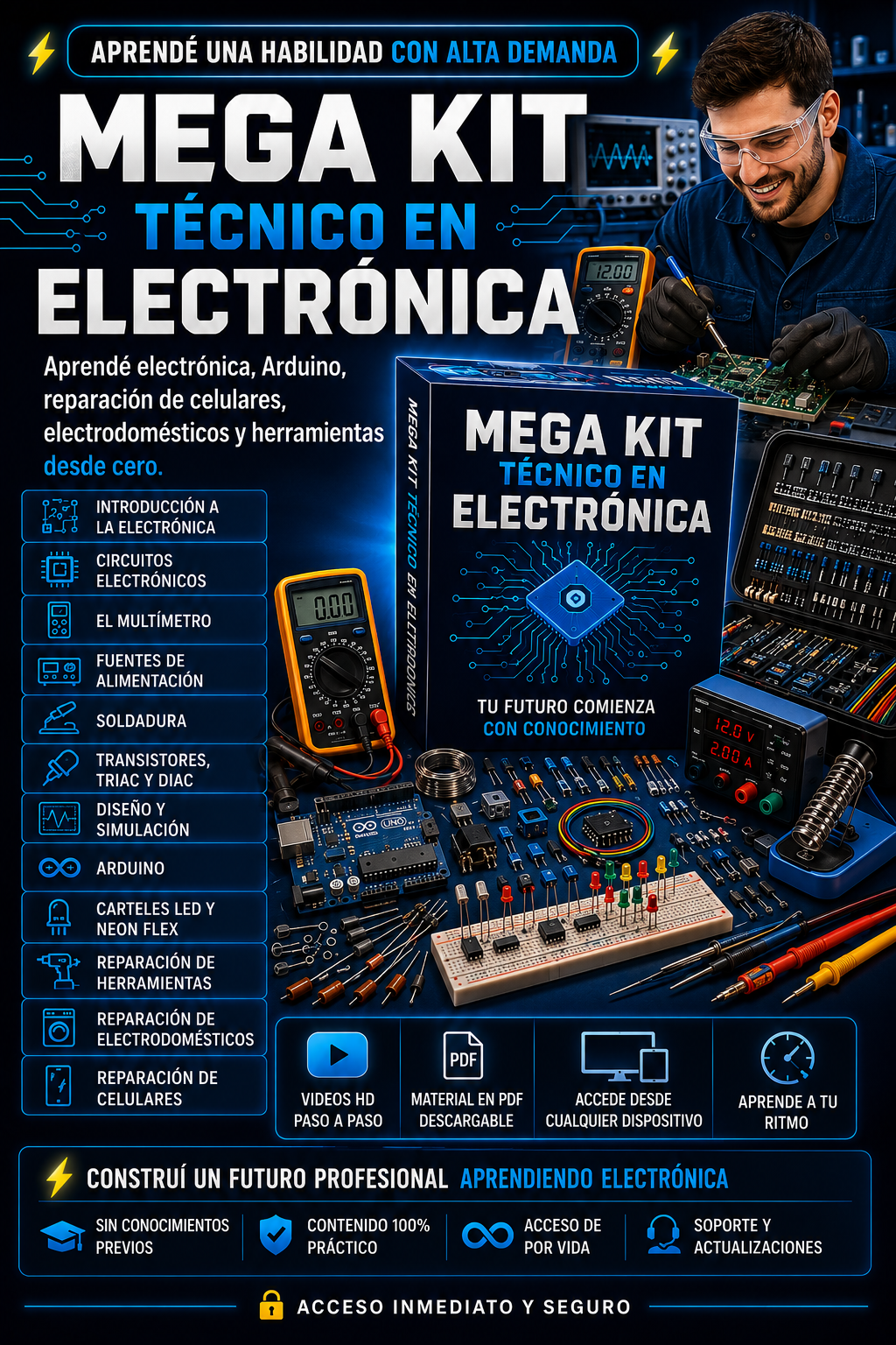 Mega Kit Técnico Electrónico